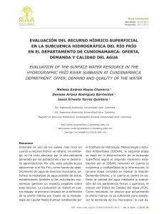 Evaluación del recurso hídrico superficial en la subcuenca hidrográfica del río frío 