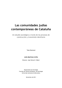 Las comunidades judias contemporaneas de Catalunya