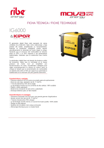 FICHA TECNICA Generador KIPOR IG6000