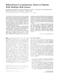 Bidirectional cavopulmonary shunt . Florentino J. Vargas et al.