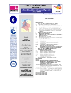 XXX - DANE - Conciliación Censal 1985 - 2005 Estimación de la migración
