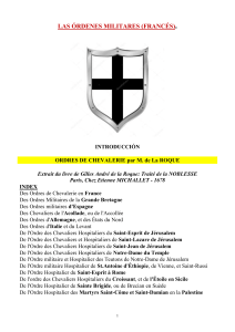 1678 La Roque. Ordres de Chevalerie