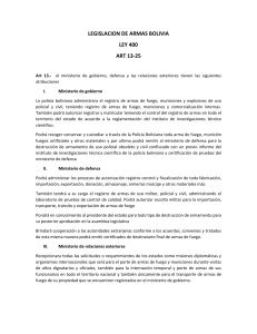 LEGISLACION DE ARMAS BOLIVIA Art13-25