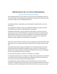 IMPORTANCIA DE LA ETICA PROFESIONAL