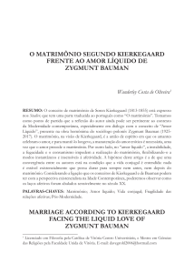 O matrimônio segundo Kierkegaard frente ao amor líquido de Zygmunt Bauman