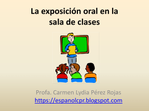 Exposicion oral en la sala de clases