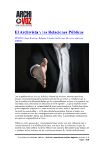 El archivista y las relaciones publicas (The archivist and public relations)