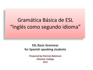 Gramatica Basica de Inglés como segundo idioma