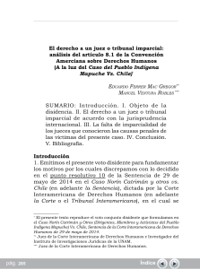 Juez imparcial. 8.1 CADH. Pueblo indígena mapuche vs. Chile. Ferrer Mac Gregor