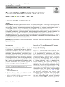 Management of elevated intracraneal pressure