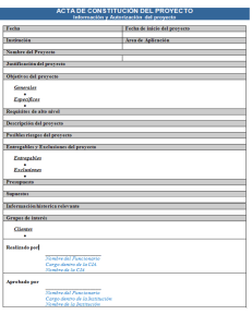 acta del proyecto