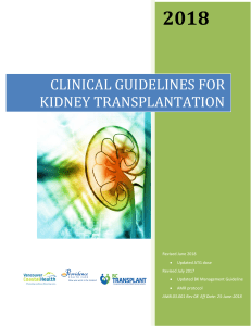 Clinical Guidelines for Kidney Transplantation