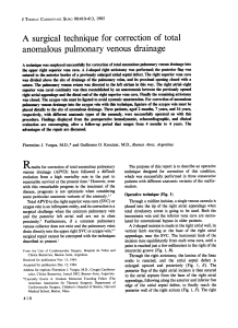  A surgical technique for correction of total anomalous pulmonary venous drainage - Florentino J. Vargas et al