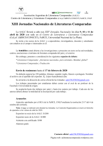 XIII Jornadas Nacionales de Literatura Comparada 2020 (1ª circular)