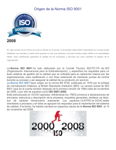 Origen de la Norma ISO 9001-2008