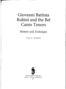 Marek - Giovanni Battista Rubini and the Bel Canto tenors