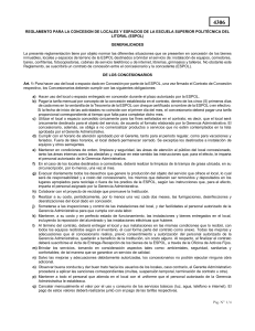 4306 REGLAMENTO PARA LA CONCESION DE LOCALES Y ESPACIOS DE LA ESCUELA SUPERIOR POLITÉCNICA DEL LITORAL