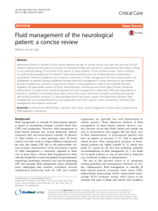 Fluid management of the neurological