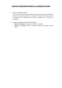 ENCUESTA IMPLEMENTACIÓN DE LA NORMA ISO 45001