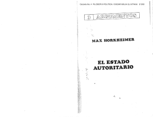 Horkheimer. El Estado autoritario (1)