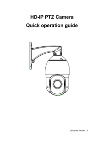 HD-IP PTZ Camera Quick operation guide V1.0