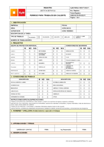 Permiso para Trabajos en caliente