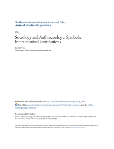Sociology and Anthrozoology  Symbolic Interactionist Contribution