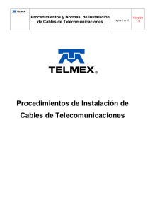 ESPECIFICACIONES TECNICAS – PROCEDIMIENTOS DE INSTALACION DE CABLES DE TELECOMUNICACIONES