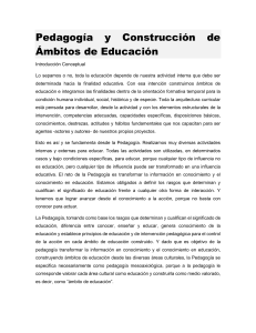 Pedagogía y Construcción de Ámbitos de Educación