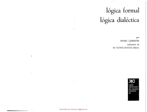 Lógica formal, lógica dialéctica - Henry Lefebvre 