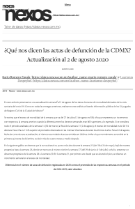 ¿Qué nos dicen las actas de defunción d... al 2 de agosto 2020   Taller de datos 2020