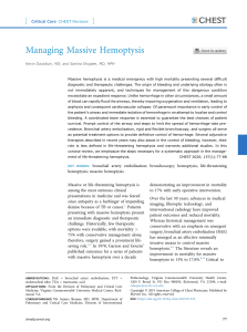 Managing Massive Hemoptysis