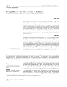 Arraigo histórico del narcocorrido en Culiacán (Acta Universitaria-UG enero 2009) de Luis Omar Montoya Arias. 