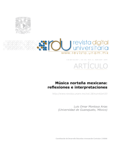 Música norteña mexicana (Revista Digital Universitaria-UNAM 2017) de Luis Omar Montoya Arias. 