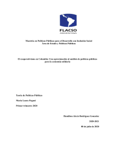Análisis de las Políticas Públicas para la Economía solidaria y el sector cooperativo en Colombia