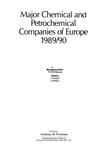 Major Chemical and Petrochemical Companies of Europe 1989-90