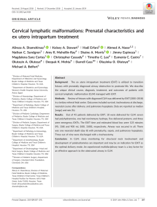 Cervical lymphatic malformations Prenatal characteristics and