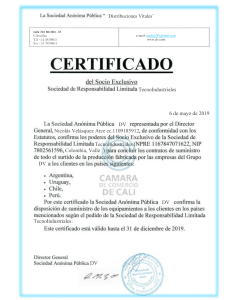 certificado Sociedad Anonima