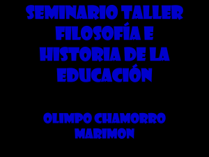 Filosofía e Historia de la Educación: Seminario-Taller