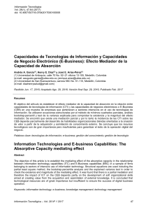 Capacidades de TI y Capacidades de e-Business-Efecto Mediador de la Capacidad de Absorción