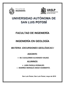 Reporte Excursiones Geológicas (Plataforma Valles-San Luis Potosí)