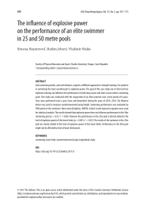The influence of explosive power on the performance of an elite swimmer in 25 and 50 metre pools