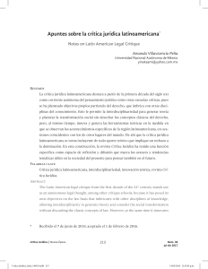 Apuntes sobre la crítica jurídica latinoamericana