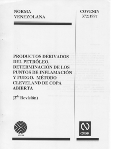 COVENIN 372-1997 DETERMINCACION DE PUNTOS DE INFLAMACION Y FUEGO