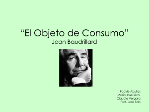 El objeto de consumo Jean Baudrillard