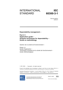 IEC 60300-3-1 Dependability Management