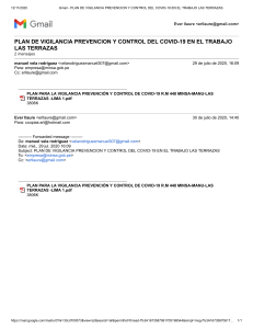 Gmail - PLAN DE VIGILANCIA PREVENCION Y CONTROL DEL COVID-19 EN EL TRABAJO LAS TERRAZAS