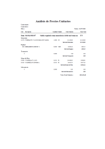 analisis precio unitario salida regulada toma mono doble