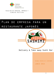 Plan de empresa para el restaurante japonés Sashimi TFG Diana Aparicio Cerveró