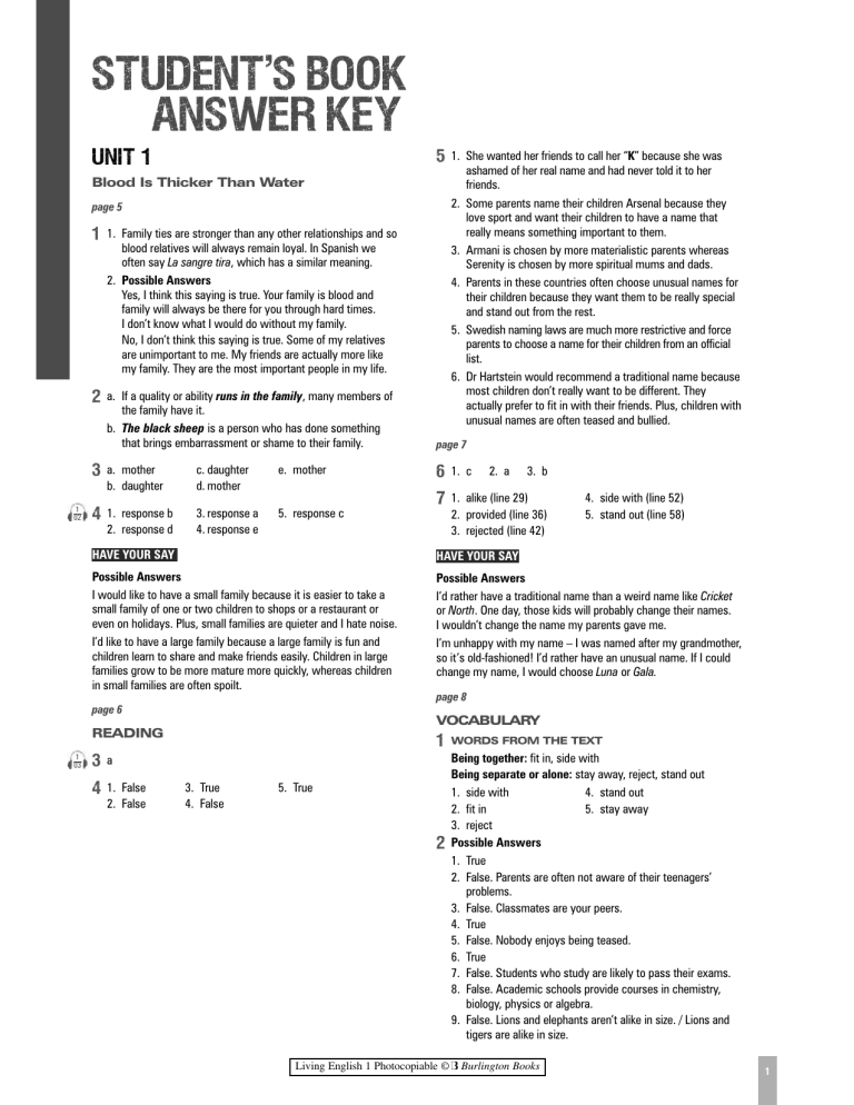 Ingles Students Book Answer Key